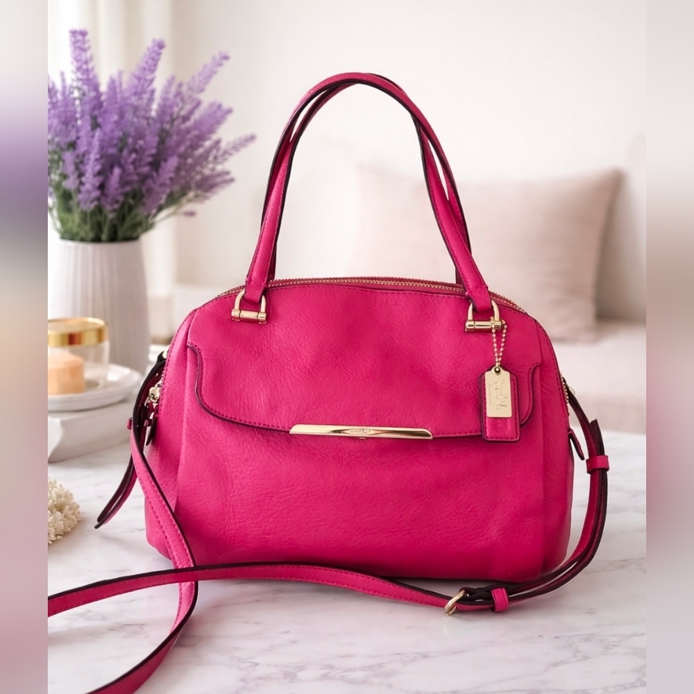 Coach Madison Georgie Hot Pink Leather Handbag Crossbody Satchel